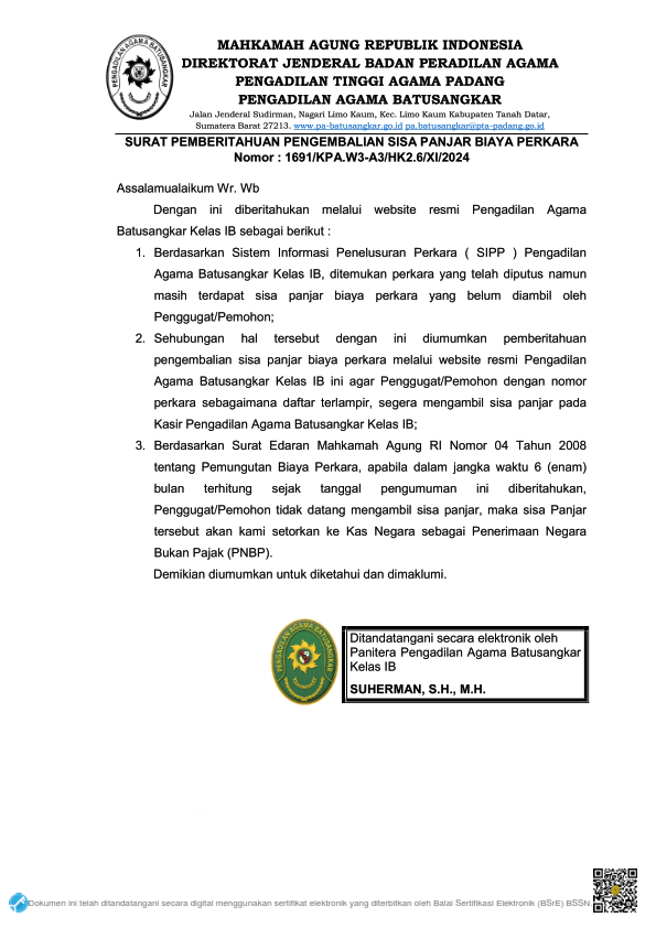 PENGUMUMAN PSP TTE 001