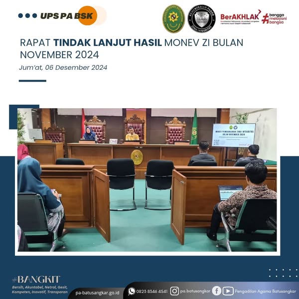rapat tindak lanjut onev ZI bulan November